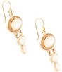 Barse White Mother of Pearl Ovation Golden Drop Earrings, Color:Pearl/Gold - Image 2