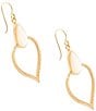 Barse White Mother of Pearl Bedouin Golden Drop Earrings, Color:Gold/Pearl - Image 2