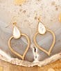 Barse White Mother of Pearl Bedouin Golden Drop Earrings, Color:Gold/Pearl - Image 4