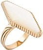 Barse Bronze and Mother Of Pearl Tidal Statement Ring, Color:Mother Of Pearl/Gold - Image 1