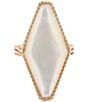 Barse Bronze and Mother Of Pearl Tidal Statement Ring, Color:Mother Of Pearl/Gold - Image 2
