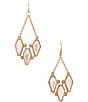 Barse Bronze and Mother Of Pearl Tidal Trio Drop Earrings, Color:Mother Of Pearl/Gold - Image 1