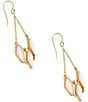 Barse Bronze and Mother Of Pearl Tidal Trio Drop Earrings, Color:Mother Of Pearl/Gold - Image 2