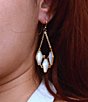 Barse Bronze and Mother Of Pearl Tidal Trio Drop Earrings, Color:Mother Of Pearl/Gold - Image 3