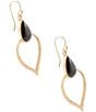 Barse Black Onyx Bedouin Golden Drop Earrings, Color:Onyx/Gold - Image 2