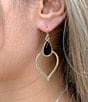 Barse Black Onyx Bedouin Golden Drop Earrings, Color:Onyx/Gold - Image 3