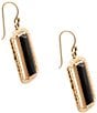 Barse Bronze and Onyx Wavy Drop Earrings, Color:Onyx/Gold - Image 2