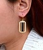 Barse Bronze and Onyx Wavy Drop Earrings, Color:Onyx/Gold - Image 3