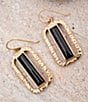 Barse Bronze and Onyx Wavy Drop Earrings, Color:Onyx/Gold - Image 4