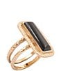 Barse Bronze and Onyx Wavy Statement Ring - Image 1