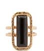 Barse Bronze and Onyx Wavy Statement Ring - Image 2