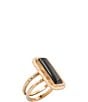 Barse Bronze and Onyx Wavy Statement Ring - Image 1