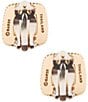 Barse Roped Mother of Pearl Golden Clip Earrings, Color:Mother Of Pearl/Gold - Image 3
