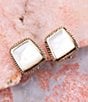 Barse Roped Mother of Pearl Golden Clip Earrings, Color:Mother Of Pearl/Gold - Image 4