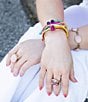Color:Pink Opal/Gold - Image 2 - Bronze and Pink Genuine Opal Genuine Stone Line Bracelet