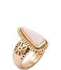 Barse Bronze and Pink Mother Of Pearl Belle Statement Ring - Image 1