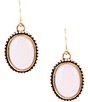 Color:Opal/Gold - Image 1 - Bronze Genuine Pink Opal Drop Earrings