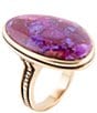 Color:Purple Turquoise - Image 1 - Bronze and Purple Turquoise Statement Ring