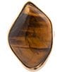 Barse Abstract Brown Tiger's Eye Golden Statement Ring, Color:Tiger's Eye - Image 2
