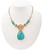 Barse Bronze and Turquoise Agave Statement Necklace - Image 2
