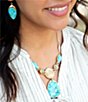 Barse Bronze and Turquoise Agave Statement Necklace - Image 4