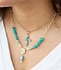 Barse Bronze and Turquoise Cross Eden Short Pendant Necklace - Image 4