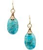 Barse Bronze and Turquoise Desert Bloom Drop Earrings, Color:Turquoise/Gold - Image 1
