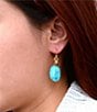 Barse Bronze and Turquoise Desert Bloom Drop Earrings, Color:Turquoise/Gold - Image 3