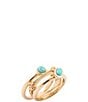 Barse Bronze and Turquoise Eden Stacked Ring - Image 1