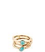 Barse Bronze and Turquoise Eden Stacked Ring - Image 2