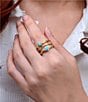 Barse Bronze and Turquoise Eden Stacked Ring - Image 3
