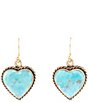Barse Rope My Heart Blue Turquoise Golden Earrings - Image 1