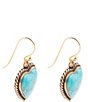 Barse Rope My Heart Blue Turquoise Golden Earrings - Image 2