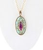 Color:Multi - Image 1 - Bronze and Turquoise Long Pendant Necklace