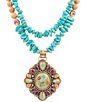Barse Bronze and Turquoise Multi Statement Necklace,All Products : American Fashion Style Bags On Sale