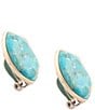 Barse Bronze and Turquoise Prism Clip Drop Earrings, Color:Turquoise/Gold - Image 2