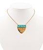 Barse Bronze and Turquoise Tooled Short Pendant Necklace - Image 2