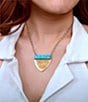 Barse Bronze and Turquoise Tooled Short Pendant Necklace - Image 3