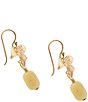 Barse Bronze and Yellow Jade Viridia Drop Earrings, Color:Jade/Gold - Image 2