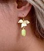 Barse Bronze and Yellow Jade Viridia Drop Earrings, Color:Jade/Gold - Image 3