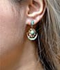 Barse Celestial Blue Turquoise Golden Drop Earrings, Color:Blue Multi - Image 4