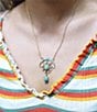 Barse Celestial Blue Turquoise Golden Drop Pendant Necklace - Image 3