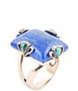 Barse Prismatic Blue Lapis and Malachite Golden Ring - Image 1