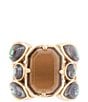 Barse Bronze, Genuine Abalone and Smoky Quartz Statement Ring - Image 2