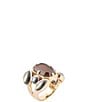 Barse Bronze, Genuine Abalone and Smoky Quartz Statement Ring - Image 1