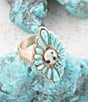 Barse Tulum Blue Turquoise Golden Cross Ring, Color:Gold/Turquoise - Image 3