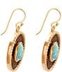 Barse Bronze, Genuine Turquoise and Leather Rosette Ranch Drop Earrings, Color:Multi - Image 2