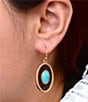 Barse Bronze, Genuine Turquoise and Leather Rosette Ranch Drop Earrings, Color:Multi - Image 3