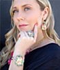 Barse Scenic Floral Blue Turquoise Golden Ring - Image 4