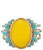 Barse Sunset Mesa Turquoise Yellow Quartz Cuff Bracelet, Color:Yellow/Turquoise - Image 2